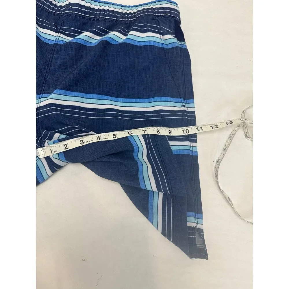 Speedo Men's Swim Trunks Shorts Lined Striped Active Blue Swimsuit - Medium
